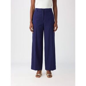 High-Waisted Wide Leg Cotton Trousers Alberto Biani With Belt Loops